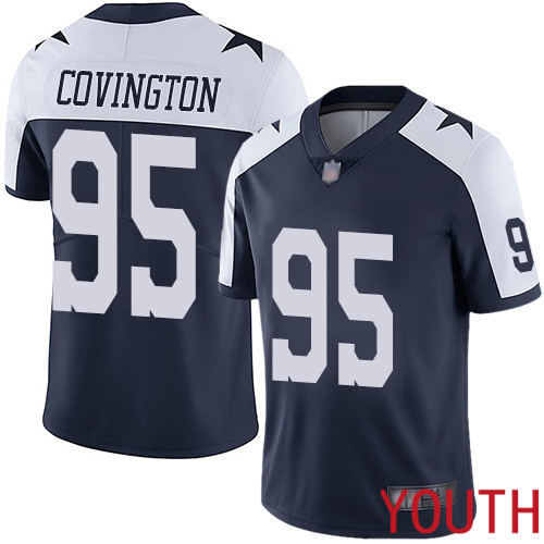 Youth Dallas Cowboys Limited Navy Blue Christian Covington Alternate #95 Vapor Untouchable Throwback NFL Jersey